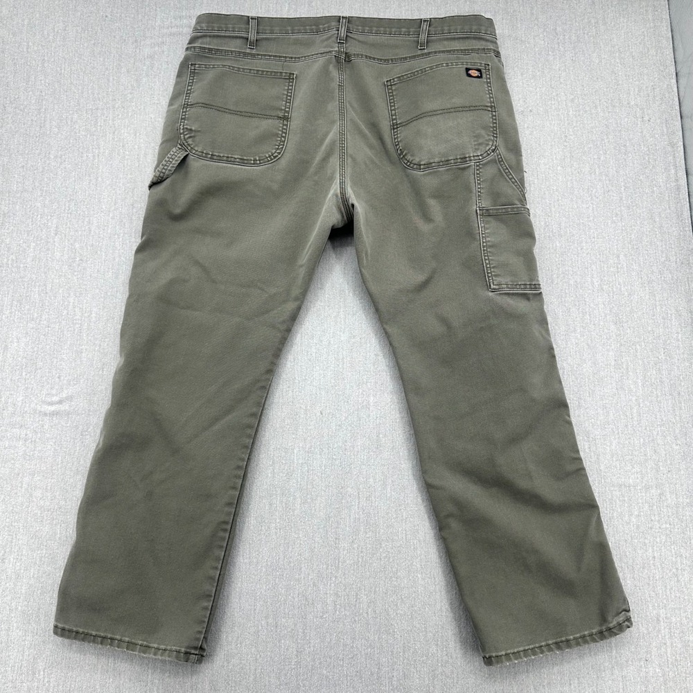 Dickies Carpenter Pants Mens 42x30 Green Flex Regular Fit Utility DP802SM Work